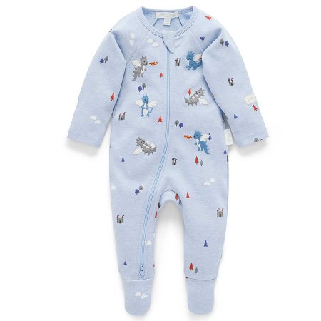 Purebaby Castle Thick Zip Growsuit